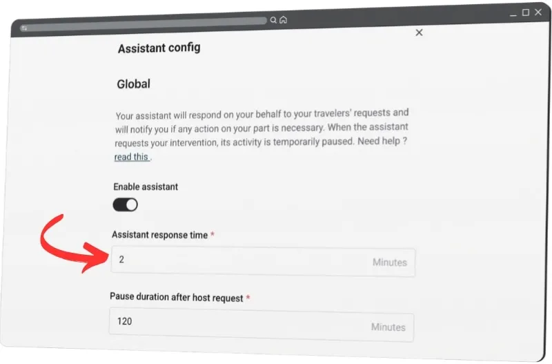 AI Assistant response time configuration panel