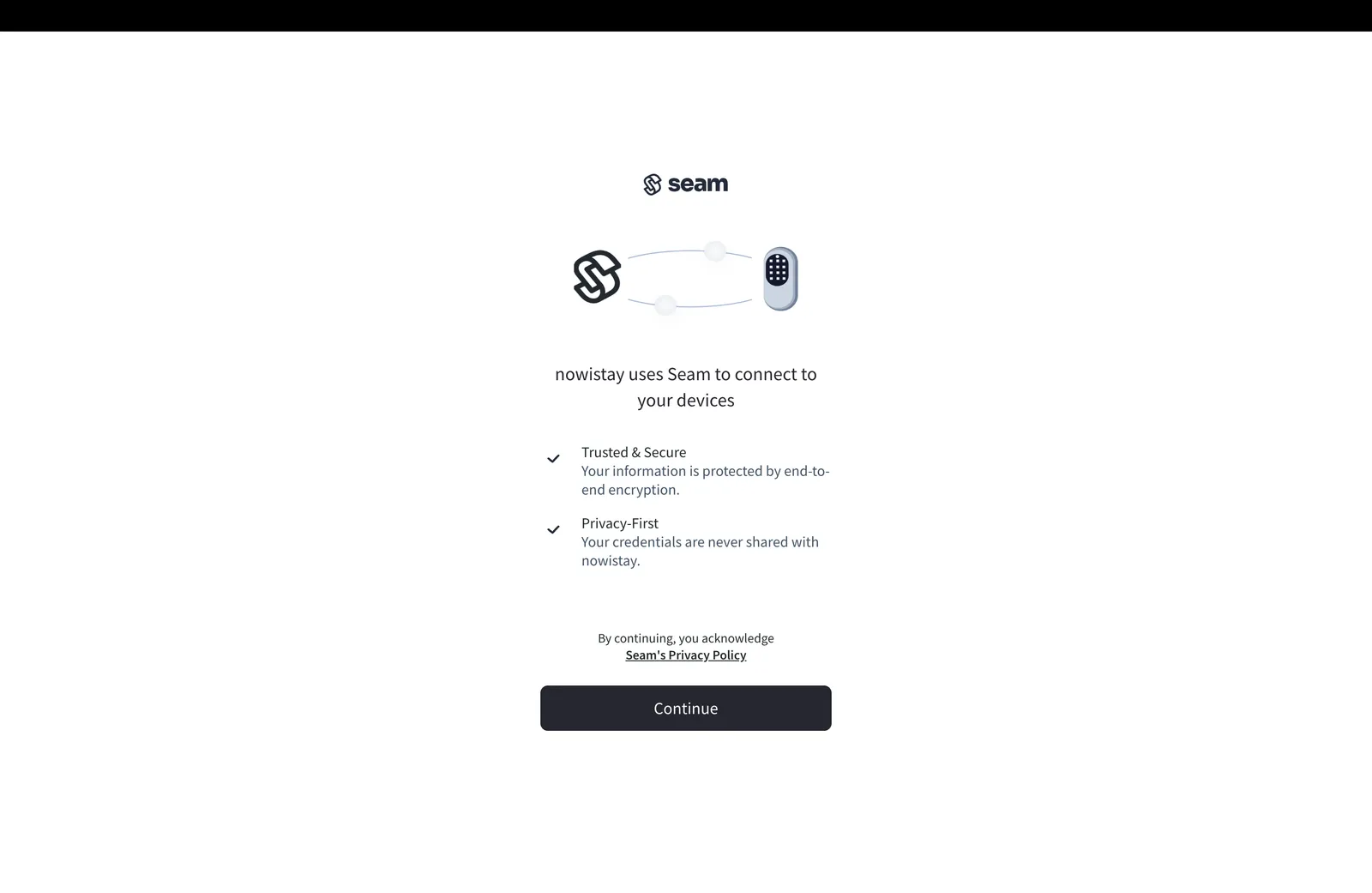 Secure connection window introduction screen