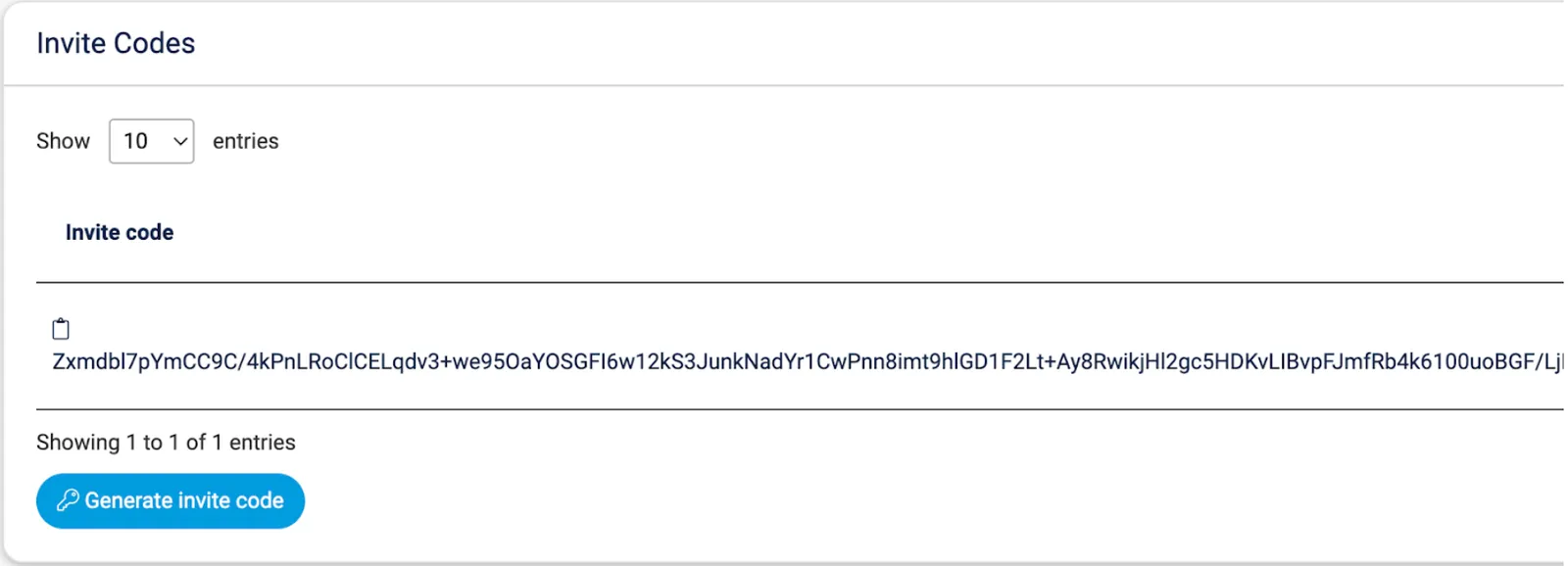 Copy the generated Beds24 invite code