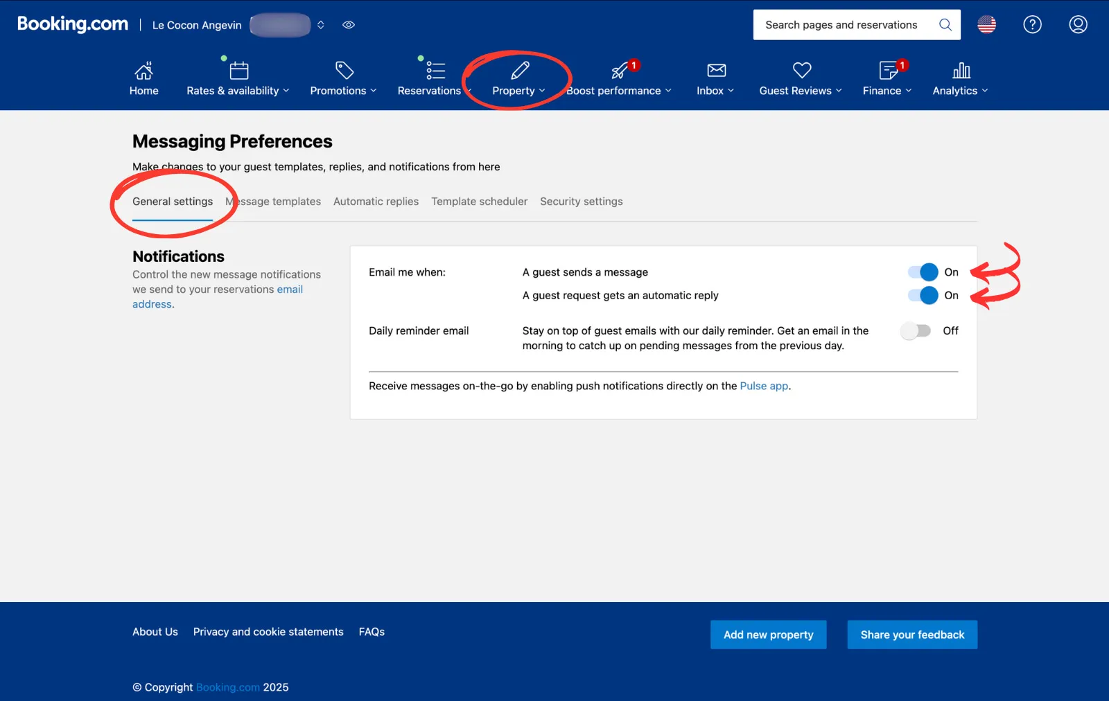 Email notifications to activate