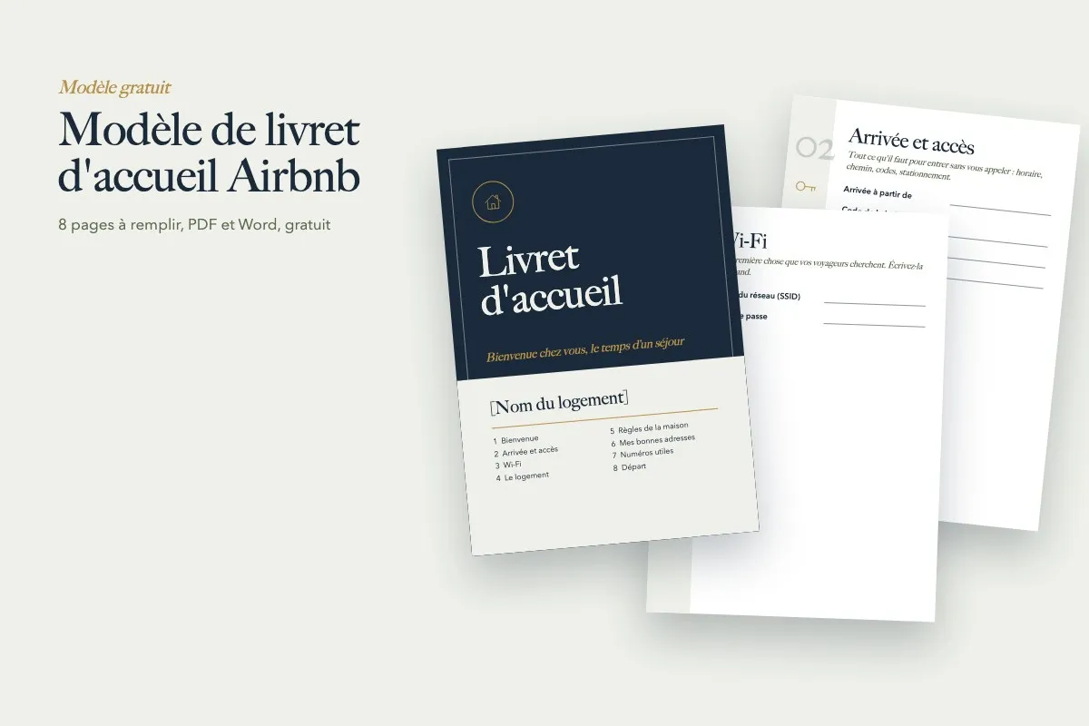 Modèle de livret d'accueil Airbnb gratuit à remplir, PDF et Word