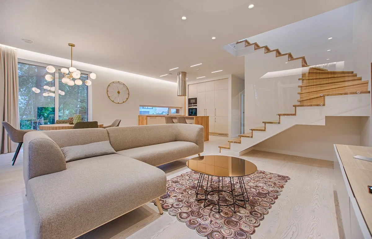 Furnished apartment set up for a monthly mid-term rental stay