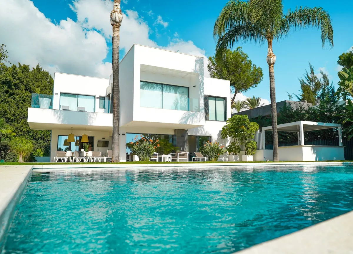 Modern vacation rental property with pool