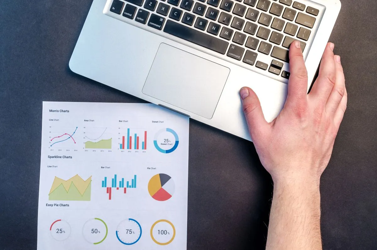 Business workspace with documented processes and analytics