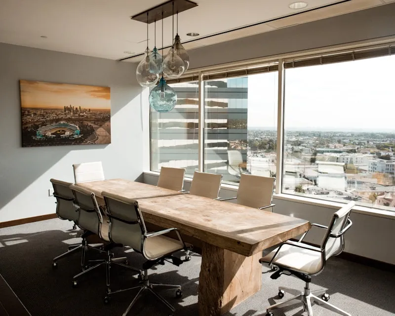 Ergonomic home office workspace setup in a mid-term vacation rental