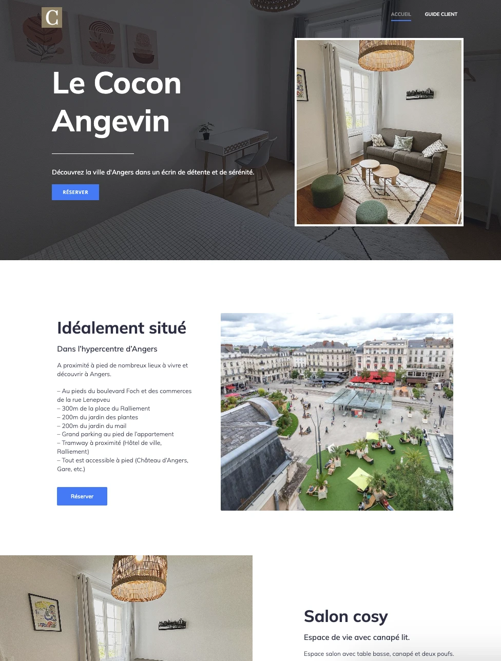 Direct booking website for short-term rental